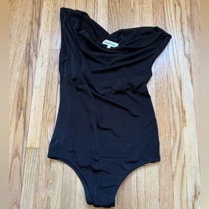 Black Gathered Bodysuit
